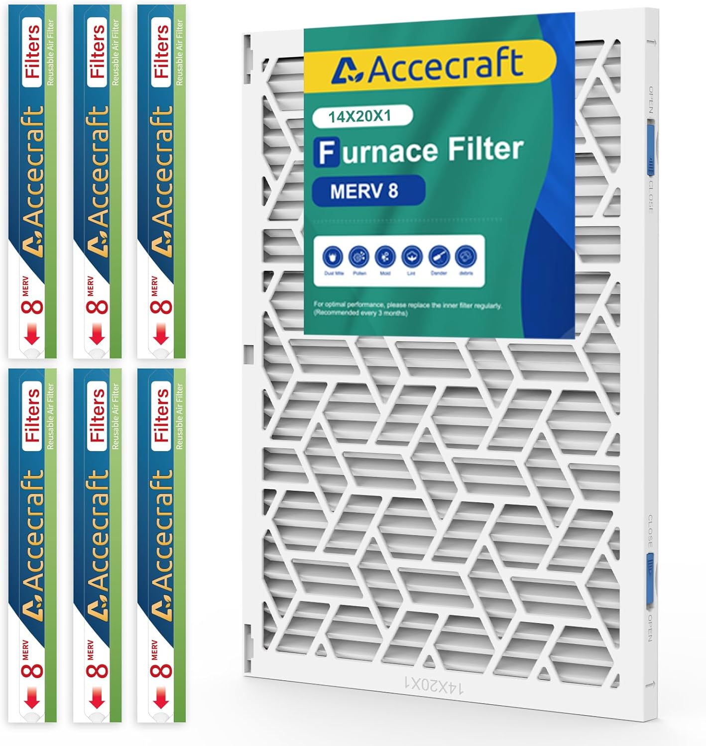 Accecraft 14x20x1 Filter MERV 8 Reusable ABS Frame